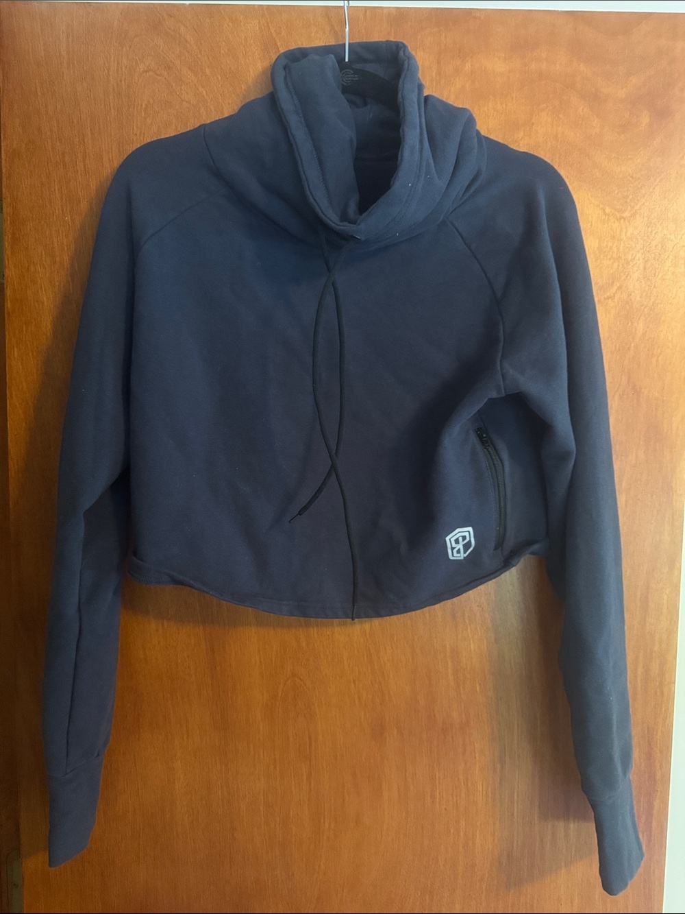 Born Primitive Navy Cropped Funnel-Neck Pullover Hoodie
